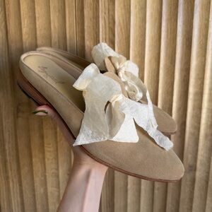 ESQUIVEL Suede Bow Mules Shoes